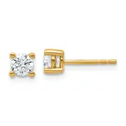14k Yellow Gold 2/3 ctw Lab Grown Diamond VS/SI+ G+ Round 4 Prong Heavy Wt. Stud Earrings
