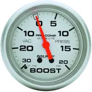 Auto Meter Gauge Ultra-Lite Vacuum/Boost 2 5/8 in. 30 in. Hg/20psi Mechanical Analog Each AMT-4401