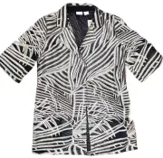 NWT Chico’s Travelers Whimsy Mesh Strip Jacket Winters Drift Navy Size 0 (4/6)