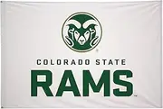 Colorado State Rams 4' x 6' College Sports Printed Flag - NCAA Licensed - Nylon - School Banner (White, Green)