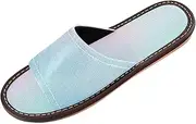 Blur Purple Blue Portable Cozy Spa Sandal Indoor Outdoor Open Toe Bedroom Shoes for Airplane Guests, 15.0, 10.5-11