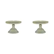 2x Ecology Glass Torte Cake Stand Dessert Display Holder 19x13cm Sage Green