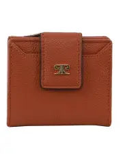 [Pierre Cardin] Leather Flip Over Bi-fold Wallet in Brown