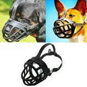Adjustable Dog No Bite Silicone Basket Muzzle Cage Mouth Mesh Cover for 6 Sizes