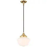Carlton Schoolhouse Chain Pendants Lighting Gloss Victorian Lights Brass Period Traditional