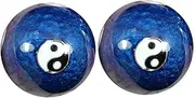 Healeved Massage Ball - 2 Pack Massage Lacrossee Ball for Trigger Point Therapy and Relieving Muscle Pain, Chinese Rolling Handball, for Neck Back Foot Body - Blue Hand Ball