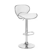 WHITE "LEATHER" BARSTOOL ADJUSTABLE SWIVEL- ADJUSTING BAR STOOL - KAPPA-SET OF 4