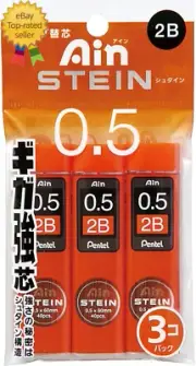 Ain Stein Mechanical Pencil Lead, 0.5Mm 2B, 40 Leads X 3 Pack (XC2752B-3P)