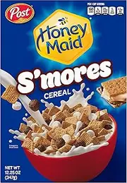 Post Honey Maid S'mores Breakfast Cereal, Sweetened Corn and Wheat Cereal, Breakfast Snacks 12.25 oz