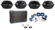 Kicker 6x8" Speaker Replacement Kit+4-Ch Amp For 1999-04 Ford F-250/350/450/550