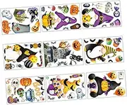 Amosfun Halloween Decor Window Stickers Set 9 Sheets Ghost Pumpkin Wall Clings