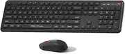Wirel Keyboard and Mice Combo 2.4G 104-Keys Full-Size Keyboard with 3 Moving s Adjustable Quiet Wirel Mice for Computer/Laptop/PC Black