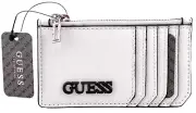 GUESS Wallet Small White PU Leather Logo Card ID & Pouch Purse AUTHENTIC New NWT