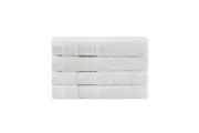 Linenland Bath Towel Set - 4 Piece Cotton Washcloths - White
