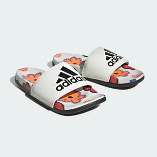 Adidas Adilette Comfort 女鞋 白彩色 夏季 泳池 彩繪 運動 花朵 休閒 拖鞋 IE4971