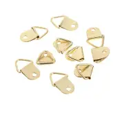 40Pcs D Ring Hooks Golden Brass Triangle Photo Picture Frame Wall Mount F-DD
