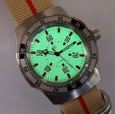 Automatic watch. Vostok Amphibian. 16073V. CHERNOBYL. 20 ATM. (Full Lume.