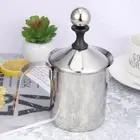 Metal Frothing Cup Jug Latte Art Pitcher Hand Pump Frother