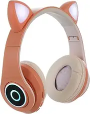 HOMSFOU Dorable Cat Ear Design Wireless Headset Stretchable Over Ear Headphones for Laptop