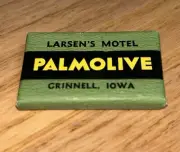 Vintage LARSEN'S MOTEL, GRINNELL IOWA. Mini PALMOLIVE SOAP BAR