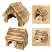 Wooden Hamster House Hut Wooden Toy for Mouse Syrian Hamsters Small Animals