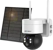 GENBOLT 2K Solar Security Camera Outdoor Wireless, WiFi Home Surveillance CCTV Camera Systems, Battery Powered PTZ IP Camera with PIR Detection, Color Night Vision, Two Way Audio