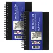 5.5" x 8.5" Hardbound Sketch Book, 70 Pound (110gsm), Book of 80-Sheets (2 Pads)