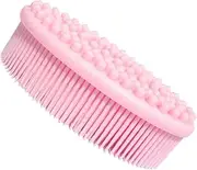 Baluue 2 Pcs Silicone Shower Brush Bath Brushes for Elderly Body Scrubber Brush Back Scrubber Leopard Hair Nets Shower Scrubber Shampoo Comb Body Brush Silicone Bathing Brush Pink