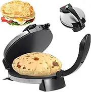 Electric Roti Maker, 12-Inch Multipurpose Tortilla Press, Non Stick Tortilla Maker, Double-Sided Heating, Adjustable Temperature, with Indicator Light, for Frying Burritos, Pancakes, Pizza