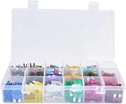 485Pcs Blade Fuse Assortment Kit Aluminum Alloy Automotive Replacement Fuses Set with Transparent Casing and Molded Storage Box for Car Truck Vehicle Electrical Protection