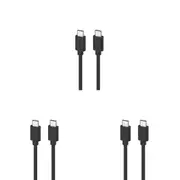 3PK Moki USB-C tUSB-C Connector SynCharge Cable 1 Meter iPhone/Android Jet Black