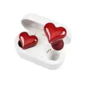 Heart Shaped Bluetooth Earbuds, in Ear Headset with Charging Case Unique Earbuds
