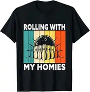 [VidiAmazing] Rolling with My Homies Bowling Vintage Retro Bowler Rollin ds432 T-Shirt