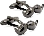 [HONEY BEAR] Cufflinks for Men - Stainless Steel, Moustache Beard, for Mens Shirt Wedding Gift Black/Silver/Gold