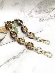 Chain with Buckles Acrylic Chain Resin Chain Hardware Chain Girls Jewelry Accessories (Color : Leopard Color)