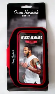 Omari Hardwick Fitness Cardio sports Armband Black/Red Fits most phones -New