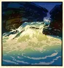Moonlight on the Konkapot : Eva Watson : Linocut : 1928 : Art Print
