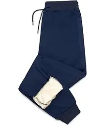 [AOTORR] Men's Fleece Jogging Bottoms Casual Thermals Trousers Winter Warm Joggers Pants Jogging Tracksuit Bottoms, Navy, XL