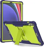 Kebiory Case for Samsung Galaxy Tab S9 Fe + / Tab S9 Plus Case 12.4 inch Protective Kid Firendly with S Pen Holder Heavy Duty Tablet Case for Samsung Galaxy S9 FE+ / S9 Plus 12.4 inch (Navy Green)
