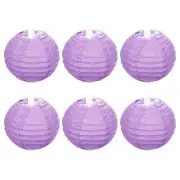6pcs 4 Inch Folding Hanging Paper Lanterns for Wedding Home Party Light Purple
