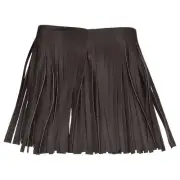 1 Yard 6 Inch Faux PU Leather Fringe Trim Tassel Fringe for Sewing, Coffee