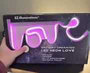 EZ-Illuminations Battery Operated LED Neon Sign "Love" Pink New