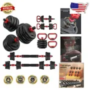 Versatile 4-in-1 Adjustable Dumbbell Set (10-90 lbs) for Home Gym Fitness