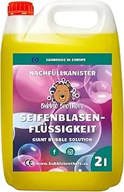 Bubble Brothers Bubble Liquid 2 litres for Giant Soap Bubbles and Normal Soap Bubbles Refill Bottle 2L Unburst XXL Colourful Bubble Solution