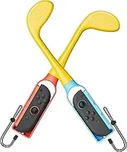 Nargos Golf Culb for Nintendo Switch 2 / Switch 1/ OLED Joy-Con Controller, Sports Game Accessories for Mario Golf-Super Rush - 2 Pack （Yellow）