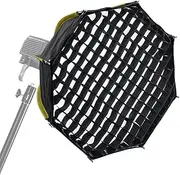 NiceFoto mini-50g 50cm 20in Mini Octagonal Softbox with Enhanced Reflective Surface for Small Space Streaming and Still Life Photography Black