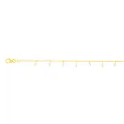 Sterling Silver Gold Plated Simulated Pearl Charm 19cm Bracelet