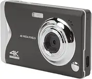Digital Camera, 4K 48MP Vlogging Camera 16X Digital Zoom Compact Point and Shoot Camera with Fill Light and Anti Shake Portable Mini Rechargeable Camera for Kids Teens Beginners (Black)