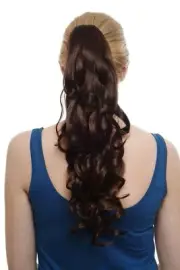 Braid Ponytail: Subtle Noble Curly Brown Mix Very Long Approx. 50 CM SA09-2T33