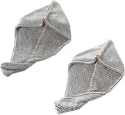 EPIGEIST 2Pcs Quick Drying Hair Towel Bamboo Charcoal Hair Absorbent Cap for Women Lightweight Comfortable for Daily Use Fast Drying Easy to Secure
